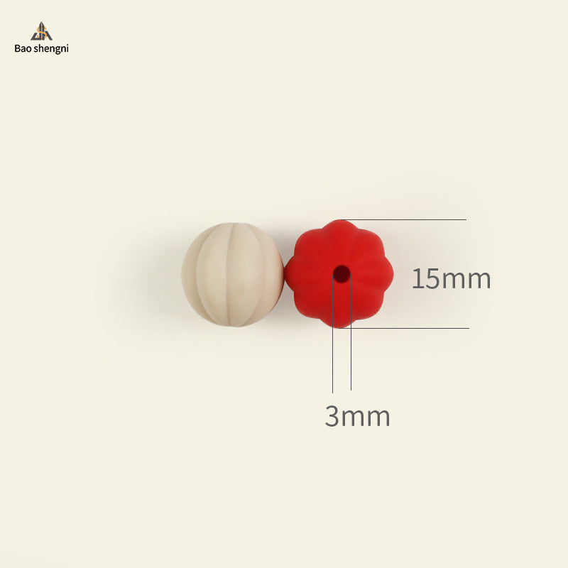 Wholesale 100pcs/pack Candy-colored silicone pumpkin beads